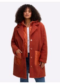 sheego Große Größen Fleecemantel in 2-in-1-Optik, rostrot, Größe 50 - Damen
