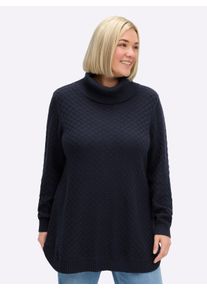 sheego Große Größen Pullover in A-Form, mit Rippbündchen, tiefblau, Größe 40/42 - Damen
