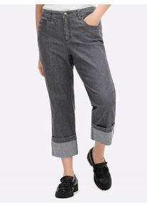 sheego Große Größen 7/8-Jeans mit breitem Saumaufschlag, grey-denim, Größe 42 - Damen