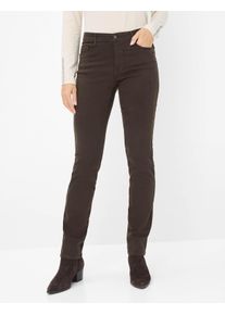 Brax Damen Five-Pocket-Hose Style CAROLA DARK CHOCOLATE, denim dunkelbraun, Gr. 42K