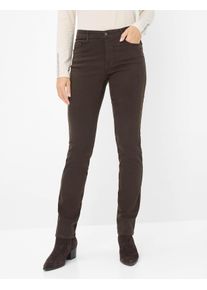 Brax Damen Five-Pocket-Hose Style CAROLA DARK CHOCOLATE, denim dunkelbraun, Gr. 40L