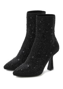 Lascana High-Heel-Stiefelette 'Sock Boot,' schwarz Gr. 38 für Damen. Mit Schmucksteine, Glitzersteine