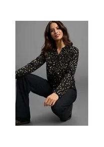 Langarmbluse Laura Scott, Damen, Gr. 42, schwarz, Web, Obermaterial: 100% Polyester, Glitzermuster, figurumspielend h&uuml;ftbedeckend, Blusen, mit Glitzerdruck