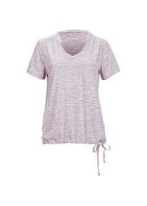 T-Shirt Killtec "WMN TSHRT F", Damen, Gr. 42, lila, Obermaterial: 94% Polyester, 6% Elasthan, Rundhals, Shirts T-Shirt, Gestreiftes, schnelltrocknendes Funktionsshirt mit verstellbarem Saum