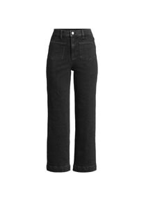 LANDS' END Soft Denim 7/8-Hose mit weitem Bein, Damen,  Schwarz, Baumwolle/Elasthan, by Lands' End