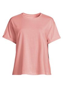 LANDS' END Supima&reg; Shirt mit kurzen Roll&auml;rmeln, Damen,  Pink, Baumwolle, by Lands' End