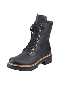 Schn&uuml;rstiefelette Rieker, Damen, Gr. 42, schwarz, Lederimitat, Schuhe Schn&uuml;rstiefelette, mit kr&auml;ftiger Profilsohle