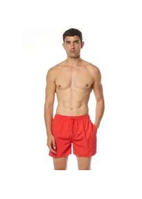 Badeshorts Bruno Banani "Boxer Wave Line 2.0 Swim", Herren, Gr. S (4), N-Gr, rot, Microfaser, Polyester, unifarben, Badehosen Badeshorts, mit Tunnel-Gummibund