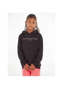 Kapuzensweatshirt Tommy Hilfiger "ESSENTIAL HOODIE", Jungen, Gr. 7/122, schwarz, Sweatware, Obermaterial: 100% Baumwolle, bestickt, Basic schmal, Rundhals, Rippb&uuml;ndchen, Sweatshirts, Kinder Kids Junior MiniMe,f&uuml;r Jungen und M&auml;dchen