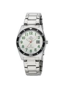 Funkuhr MASTER TIME "Super Power Sporty", silber (silberfarben, silberfarben), Armbanduhren, Herren, Funkuhr, Armbanduhr, Quarzuhr, Herrenuhr, Datum, Leuchtzeiger, Edelstahlarmband