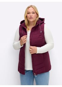 sheego Große Größen Steppweste mit Kapuze und Stehkragen, burgund, Größe 58 - Damen