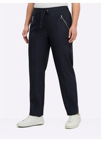 sheego Große Größen Schlupfhose mit Tunnelzug, bi-elastisch, tiefblau, Größe 54 - Damen