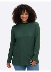 sheego Große Größen Rollkragenshirt mit Baby-Lock-Nähten, moos, Größe 40/42 - Damen