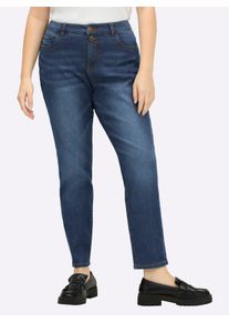 sheego Gro&szlig;e Gr&ouml;&szlig;en Boyfriend-Jeans mit extra-weitem Oberschenkel, blue-stone-washed, Gr&ouml;&szlig;e 56 - Damen