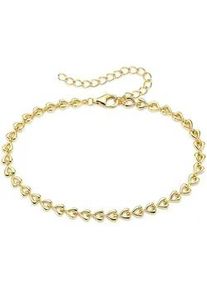 Armband Firetti "Schmuck, Geschenk, Silberarmband Herzkettengliederung", gelbgoldfarben, Armb&auml;nder, Kinder, 22cm, Silber 925 (Sterlingsilber), Armband