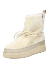 Schn&uuml;rstiefelette Napapijri "Napapijri Stiefelette Lederimitat", Damen, Gr. 39, beige, Lederimitat, Schuhe Schn&uuml;rstiefelette