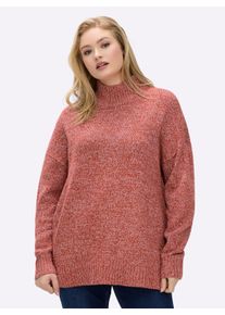 sheego Gro&szlig;e Gr&ouml;&szlig;en Pullover in melierter Strickqualit&auml;t, rostrot-meliert, Gr&ouml;&szlig;e 44/46 - Damen
