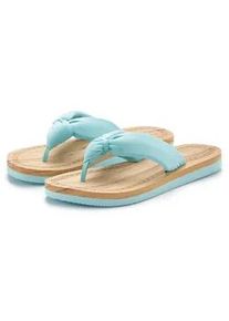 Badezehentrenner ELBSAND "Sandale, Badelatsche, Flip Flop, Mule, Badeschlappe, Pantolette", Damen, Gr. 39, gr&uuml;n, Obermaterial: 100% Textilmaterial. Decksohle: 100% Synthetik. Futter: 100% Textilmaterial. Laufsohle: 100% Synthetik, kontrastfarbene Details, Schuhe