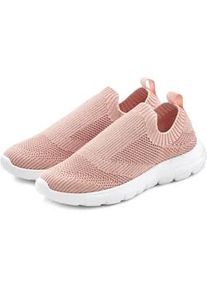 Sneaker Lascana, Damen, Gr. 38, rosa (altrosa), Obermaterial: 100% Textilmaterial. Decksohle: 100% Textilmaterial. Futter: 100% Textilmaterial. Laufsohle: 100% Synthetik, unifarben, Basic, Schuhe Socksneaker Sneaker low Slip-on-Sneaker, Slipper, Halbschuh ultraleicht und zum Reinschl&uuml;pfen VEGAN