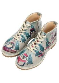 Stiefel DOGO "Shortcut Boots Winter Is Here Damen Stiefeletten", Damen, Gr. 41, Normalschaft, bunt (blau), Lederimitat, Schuhe Stiefel, Handgefertigt