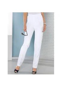 Dehnbund-Hose Classic Basics, Damen, Gr. 52, Normalgr&ouml;&szlig;en, wei&szlig;, 100% Polyester, unifarben, lang, Hosen