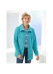 Fleecejacke Classic Basics, Damen, Gr. 46, blau (aqua), 100% Polyester, unifarben, figurumspielend, Jacken Fleecejacke