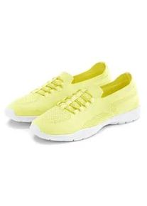 Sneaker Lascana "Slipper, Halbschuh", Damen, Gr. 38, gelb (hellgelb), Obermaterial: 100% Textilmaterial. Decksohle: 100% Textilmaterial. Futter: 100% Textilmaterial. Laufsohle: 100% Synthetik, unifarben, Basic, Schuhe Sneaker, aus leichtem Textil-Material VEGAN, Topseller