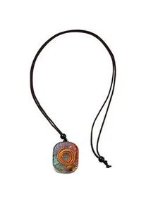 Kette mit Anh&auml;nger Firetti "Schmuck Geschenk Halsschmuck Halskette Chakra", bunt (transparent, braun, blau, lila, rot, dunkelrot, gr&uuml;n, t&uuml;rkis), Halsketten, Damen, Acryl Nylon, L: 72 B: 3mm, Acryl, Nylon, Made in Germany - mit Edelstein, B:3mm