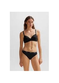 Triangel-BH BOSS "TRIANGLE PADDED CI", Damen, Gr. XL (42), N-Gr, schwarz (schwarz 001), Jersey, Obermaterial: 95% Viskose, 5% Elasthan, unifarben, Basic, k&ouml;rpernah, BHs Triangel-BH, mit BOSS Schriftzug auf den Tr&auml;gern