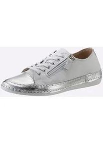 Sneaker Andrea Conti, Damen, Gr. 40, silber (wei&szlig;, silberfarben), Leder, Rindsleder, Schuhe Sneaker