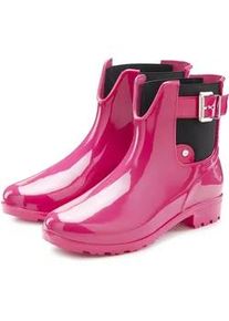 Gummistiefelette Vivance, Damen, Gr. 42, pink, Obermaterial: 100% PVC. Decksohle: 100% Textilmaterial. Futter: 100% Textilmaterial. Laufsohle: 100% Synthetik, gl&auml;nzend, unifarben, Schuhe Chelseaboots Gummiboots Schlupfboots, Gummistiefel im Chelsea-Look, Schlupfstiefel, Boots, Stiefel VEGAN