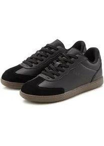Sneaker ELBSAND "Freizeitschuh", Damen, Gr. 41, schwarz, Obermaterial: 90% Lederimitat, 10% Rindsleder. Decksohle: 100% Polyester. Futter: 100% Polyester. Laufsohle: 100% Synthetik, unifarben mit Farbeinsatz, Schuhe Sneaker Retrosneaker, Retro Sneaker, Halbschuh, Schn&uuml;rschuh mit Lederanteil Unisex