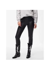 Leggings Pieces "PCNEW SHINY FLEECE LEGGINGS NOOS", Damen, Gr. XS, N-Gr, schwarz, Jersey, Obermaterial: 90% Polyester, 10% Elasthan, unifarben, normal, Hosen Leggings