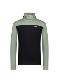 Merinoshirt Mons Royale Yotei Merino Powder Hood L/S Herren (Gr L |schwarz)