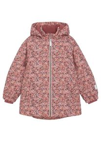 Minymo Long Snow Jacket AOP Winterjacke Kinder (Gr 134 |rosa |wasserdicht)