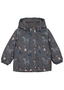 Minymo Snow Jacket AOP Winterjacke Kinder (Gr 86 |grau/blau |wasserdicht)