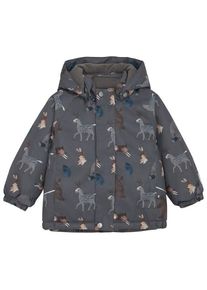 Minymo Snow Jacket AOP Winterjacke Kinder (Gr 92 |grau/blau |wasserdicht)