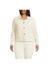 LANDS' END Leicht verk&uuml;rzte Cordjacke, Damen,  Wei&szlig;, Baumwoll-Mischung, by Lands' End