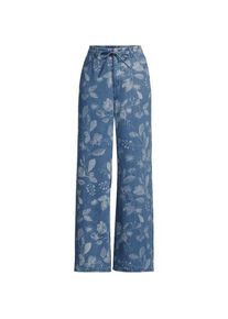 LANDS' END Gemusterte Jeans mit weitem Bein High Waist, Damen,  Blau, by Lands' End