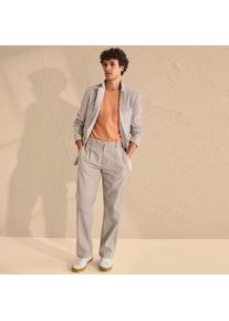 LANDS' END Leinenmix-Bundfaltenhose, Herren,  Braun, Leinen/Baumwoll-Mischung, by Lands' End