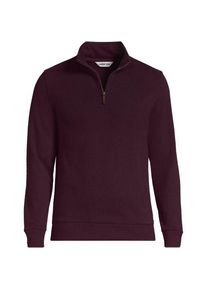 LANDS' END Rei&szlig;verschluss-Pullover aus Bedford-Ripp, Herren,  Rot, Baumwolle, by Lands' End
