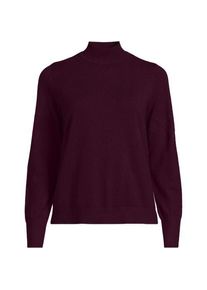 LANDS' END Stehkragenpullover mit &Auml;rmelkn&ouml;pfen, Damen,  Rot, Polyester/Nylon/Viskose, by Lands' End