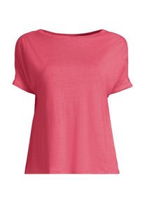 LANDS' END Leinen/Modal-Shirt mit kurzen &Auml;rmeln, Damen,  Pink, Leinen/Baumwolle Modal, by Lands' End