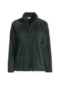 LANDS' END Pl&uuml;schfleece-Pullover mit Rei&szlig;verschluss, Damen,  Gr&uuml;n, Polyester, by Lands' End