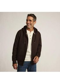 LANDS' END Sweat-Kapuzenjacke mit Teddyfleece-Innenseite, Herren,  Braun, Elasthan/Baumwoll-Mischung, by Lands' End
