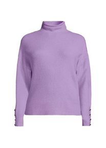 LANDS' END Soft Touch Stehkragenpullover mit &Auml;rmelkn&ouml;pfen, Damen,  Lila, Polyacryl/Woll-Mischung/Nylon-Mischung, by Lands' End
