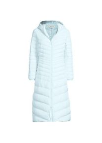 LANDS' END Ultraleichter Maxi-Daunenmantel mit Kapuze WANDERWEIGHT, Damen,  Blau, Nylon/Daunen, by Lands' End