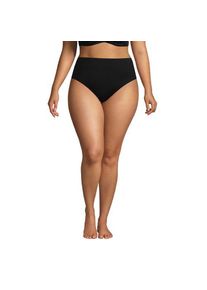LANDS' END Bikinihose mit hohem Beinausschnitt, Damen,  Schwarz, Elasthan/Nylon-Mischung, by Lands' End