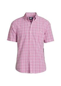 LANDS' END Seersucker-Kurzarmhemd, Classic Fit, Herren,  Lila, Baumwolle, by Lands' End