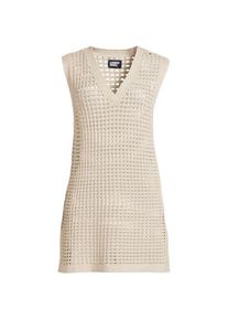 LANDS' END Strick-Strandkleid mit V-Ausschnitt, Damen,  Beige, Baumwolle, by Lands' End